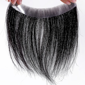 HQ Easy Wear fronte <span class=keywords><strong>capelli</strong></span> Bang Natural Hairline Men estensione dei <span class=keywords><strong>capelli</strong></span> umani - Product Image 2