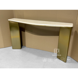 Fashion Designed <b>Gold</b> Iron Base <b>Console</b> <b>Table</b> Living Room Furniture Luxury White Marble Top Curved <b>Tables</b> 01 Iron <b>Console</b> <b>Table</b> - Product Image 5