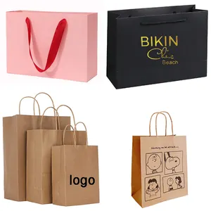 Wholesale Luxury Matte Black Gift Shopping Paper Bag With Logo For Clothing Custom Packaging Bag china factory supplier bags red