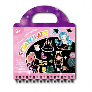 4-6 Kids Birthday Toys Fun <b>Magic</b> Activities Supplies Rainbow Paper Scratch Art Crafts Girls Gifts - Product Image 6
