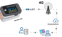 Oxymètre de pouls portable Berry 4G avec écran LCD, alimentation par piles AAA, précision médicale
