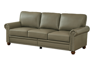 Modern Chesterfield High-End Square Convertible Living Room <b>Sofa</b> Set with Faux Leather Memory Foam and Wood <b>Legs</b> - Product Image 6
