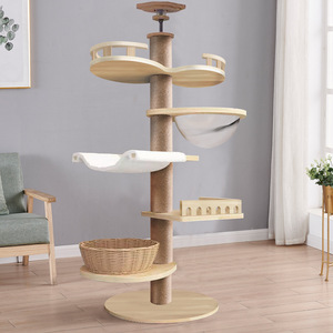 Produk Grosir Perlengkapan Hewan Peliharaan Pohon Panjat Kucing dari Kayu dan Sisal - Product Image 1