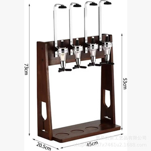 Solid Wood Wine Rack <b>Desktop</b> <b>Standing</b> Bar Dispensing Device Home Wine Pouring Rack With 4 Glasses - Product Image 4