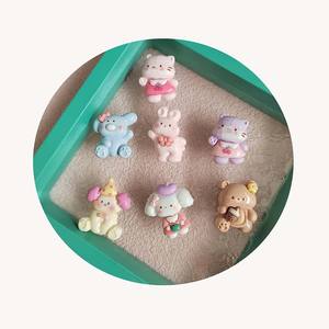 Kawaii Mini dessin animé lapin petit ours <span class=keywords><strong>chien</strong></span> résine dos plat breloques Scrapbook bricolage artisanat déco pièces - Product Image 6