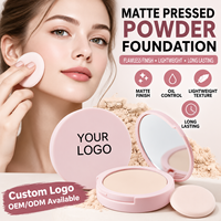 Poudre compacte mate vegan avec votre logo, fond de teint, bronzer, waterproof, couvrance totale, maquillage en marque privée, poudre pressée