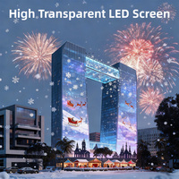 Mur LED transparent P3.91 intérieur/extérieur, grand mur-rideau en verre pour bâtiment, écran d'affichage LED transparent HD 1 mm