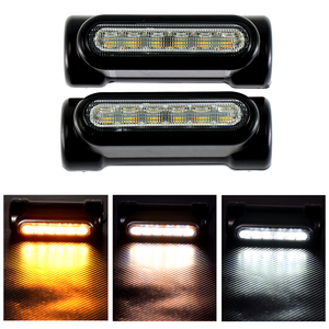 HCMOTORKU Barra di Protezione per Moto con Indicatori di Direzione Switchback, Luce LED Bianca e Ambra, Compatibile con Harley Touring Road King e Victory - Product Image 5