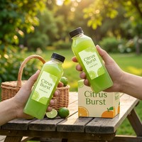 Bouteilles carrées en PET pour jus à remplissage à chaud avec bouchon à vis sans BPA 350 ml pour le stockage de boissons