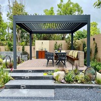 Jardin en aluminium pavillon extérieur véranda Gazebo persienne motorisée toit bioclimatique étanche Pergola pour parasol