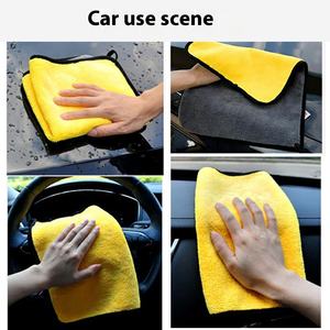 Vente en gros de serviette de voiture en microfibre polaire corail Station-service à séchage rapide Serviette cadeau Logo personnalisable pour chiffon de nettoyage spécial verre - Product Image 2