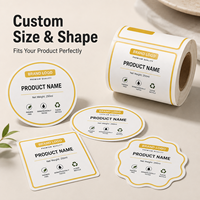 Étiquettes personnalisées pour flacons de soins de la peau avec bordure dorée, autocollants adhésifs en rouleau avec code-barres et informations sur les ingrédients pour l'image de marque privée des cosmétiques