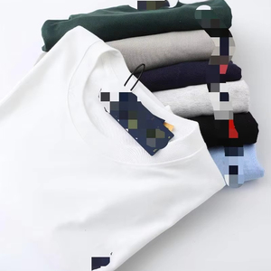 Camiseta de Marca Famosa para Hombre, de Verano, 100% Algodón, con Logotipo Bordado, Absorbente de Humedad, Cuello Redondo, Manga Corta, Corte Ajustado, Informal - Product Image 1