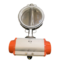 Vanne papillon pneumatique XNFM D671X en acier inoxydable, avec siège trempé résistant à l'abrasion et étanche à la poussière pour poudres et eaux à haute pression