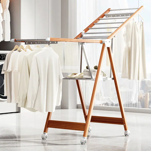 Organisateur de vêtements <span class=keywords><strong>en</strong></span> aluminium unique support maison mur voyage literie chaussures sacs tissu nettoyage outil stockage corde à <span class=keywords><strong>linge</strong></span> <span class=keywords><strong>en</strong></span> <span class=keywords><strong>bois</strong></span> - Product Image 6