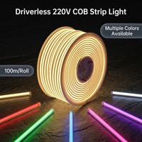 Bande LED COB 220V sans driver IP68 en silicone solide 240 LED/m 8mm 10W/m sans scintillement, ruban LED flexible Ra80 4000K Thème