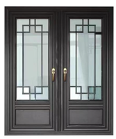 Fenêtre à battant horizontale de luxe en alliage d'aluminium, style chinois ancien, triple isolation, vitrage Low-E, économie d'énergie, isolation thermique extérieure