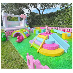 Outdoor And Indoor Party Rental Equipment Playground Plastic Slide Ball Pit Balls Baby Kids Soft Play Fence