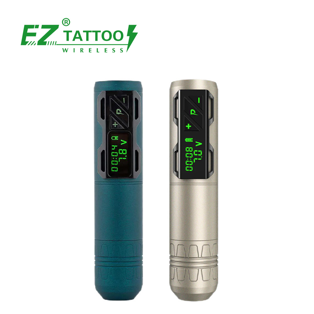 Ez Tattoo P 2S Permanente Tattoo Machine Matte Xmas Groene Woestijn Goud Zwitserse Motor Draadloze Roterende Tattoo Machine