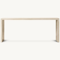 Table console en marbre Dream Home, cadre rectangulaire ouvert, base en dalle verticale, aspect béton, pierre, mobilier d'appoint moderne pour entrée