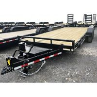Remorque utilitaire à plateau plat robuste de 16 à 20 pieds avec pont tandem en acier et rampes à vendre