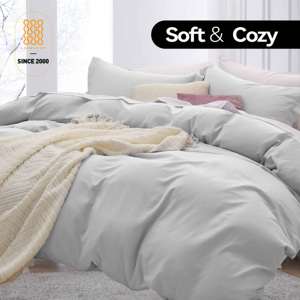 Bộ ga trải giường <span class=keywords><strong>Queen</strong></span> đã giặt sẵn, cao cấp, chất liệu microfiber siêu mềm 1800 sợi, dệt bền, thân thiện với môi trường, có khóa kéo - Product Image 3