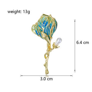 Broche Fleur Plaqué Or de Luxe pour Femme – Élégante Épingle pour Mariage & Soirée, Corsage de Cardigan, Idée Cadeau - Product Image 5