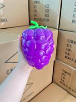 Jouet souple géant en forme de raisin, rempli de farine, taille Jambo, en TPR, fruit réaliste, boule anti-stress géante en forme de raisin pour soulager l'anxiété
