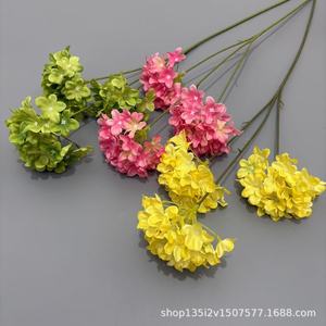 Flores Artificiales Qiye, Mini Hortensia de Tres Cabezas, Flor de Seda para Decoración de Bodas y Hogar - Product Image 2