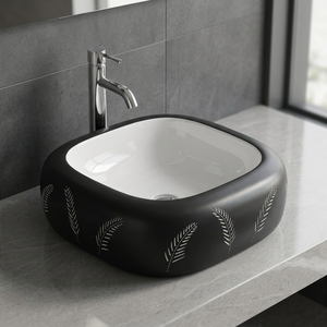 Pour lavabo de salle de bain rond une pièce en granit moderne de taille personnalisée avec égouttoir - Product Image 6