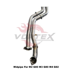Vortex Custom GT4 Style Equal Length X Pipe Midpipe en acier inoxydable pour M2 G87 M3 G80 G81 M4 G82 G83 S58 2021-2024 Performance - Product Image 4