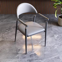 Restaurant de luxe moderne 4 6 8 Ensemble de chaises de salle à manger Hôtel Cuisine Café Cuir Métal Banquet Véranda Traiteur avec accoudoir Design