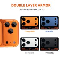 Protection d'objectif en métal pour iPhone 17 18 Pro – Accessoire de téléphone portable, film orange anti-rayures pour objectif d'appareil photo
