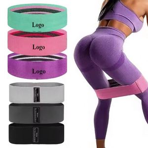 Bande de fitness personnalisée avec logo imprimé, vente en gros, 3 niveaux de résistance, tissu polyester, 76*8cm, couleurs mélangées, pour entraînement et yoga - Product Image 1