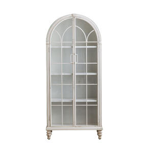 French Style Living Room Cabinet <b>With</b> <b>Glass</b> Doors 900mm High Storage <b>Sideboard</b> For Dishes And Tea Display - Product Image 5