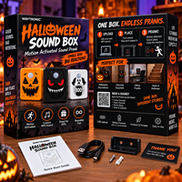 Boîte à Sons d'Halloween avec Détecteur de Mouvement PIR, Son Personnalisé MP3, Accessoire Sonore Effrayant pour Décoration de Fête dans une Maison Hantée