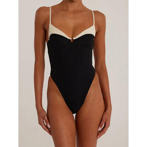 Bikini une pièce uni <span class=keywords><strong>blanc</strong></span> et noir, mode 2026, coupe haute, dos nu, <span class=keywords><strong>push</strong></span>-<span class=keywords><strong>up</strong></span>, <span class=keywords><strong>maillot</strong></span> <span class=keywords><strong>de</strong></span> <span class=keywords><strong>bain</strong></span> <span class=keywords><strong>de</strong></span> plage - Product Image 6