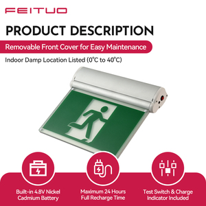 Panneaux de sortie de secours LED en acrylique double face FEITUO, adaptés aux entrepôts, écoles, hôtels, usines vietnamiennes, etc. - Product Image 3