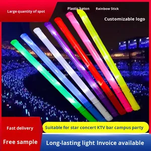 LED Rainbow Concert <strong>Glow</strong> <strong>Stick</strong> Music Festival Plastic Flash <strong>Stick</strong> with Support Props Wholesale Promotional Party Supplies - Product Image 2