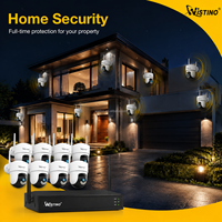 Wistino 3MP 8CH UHD Sicherheitsüberwachungssystem Drahtloses Kit 355 °   PTZ Bewegungserkennungs-Alarm KI-Smart Tuya PoE-Kamera