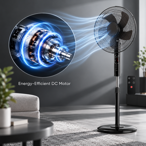 <b>Quiet</b> Oscillating Pedestal <b>Fan</b> with Remote Control Adjustable Height Timer Multiple Speed Modes for Bedroom Office Home - Product Image 4