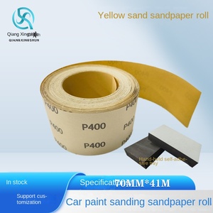 Sabbia gialla ad alta durezza 71*41 m180 #320 #4-6 pollici rotolo quadrato di carta vetrata in ossido di alluminio impermeabile per mobili in legno vernice metallica - Product Image 2