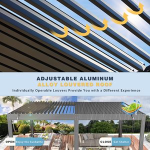 3x4 6x4 hiện đại hợp kim nhựa pergola cửa kính sunroom rainproof ban công <span class=keywords><strong>gazebo</strong></span> với điều khiển từ xa tùy chỉnh kích thước pergola - Product Image 5