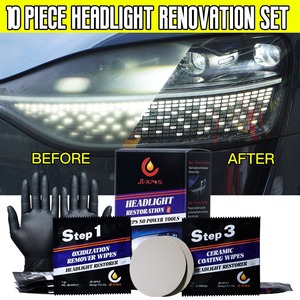 Kit de Restauration de Phares de <span class=keywords><strong>Voiture</strong></span>, <span class=keywords><strong>Nettoyant</strong></span> pour Phares avec Agent de Nettoyage, Élimine le Jaunissement, l'Oxydation, les Rayures, Réparation, Ensemble de 10 ou 19 Pièces - Product Image 3