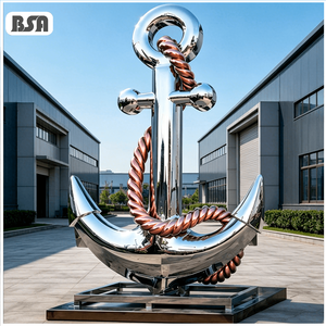 Escultura <span class=keywords><strong>de</strong></span> Ancla <span class=keywords><strong>de</strong></span> Barco <span class=keywords><strong>de</strong></span> Acero Inoxidable 304/316L Pulido a Espejo, Tamaño Real, BSA, Estatua <span class=keywords><strong>de</strong></span> Ancla <span class=keywords><strong>de</strong></span> Metal para Plaza Costera al Aire Libre - Product Image 1