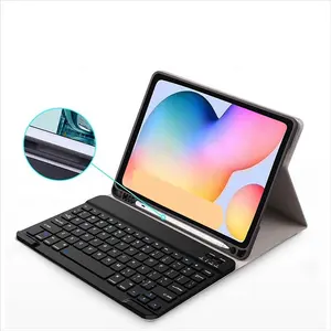 Casing Keyboard Nirkabel 2023 untuk Samsung Galaxy Tab S6 Lite 10.4(2020) (P610) dengan Slot Pensil