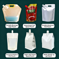 Pochettes souples PE recyclables robustes OEM avec bec verseur, emballage plastique personnalisé pour Vodka, Bière, Soda, Jus, Boissons, Crème capillaire, Lotion