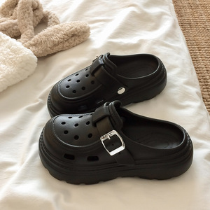 2026 New Women Platform <b>Clogs</b>, Trendy Closed Toe Non-slip Slides For Summer Outdoor Beach Daily Use - Product Image 2