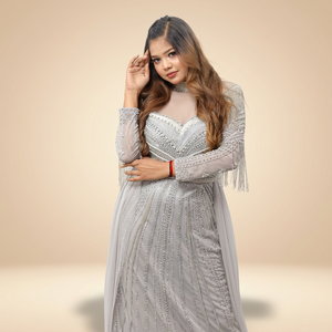 Vestido de Fiesta de Noche de Lujo con Mangas Largas, Bordado de Lentejuelas y Cuentas, Patrón Floral, Vestido Largo Elegante para Eventos Formales - Product Image 5