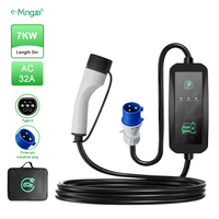 E-mingze Cargador portátil 7KW 32A Caja de carga EVSE monofásica Cargador rápido Cargador eléctrico
